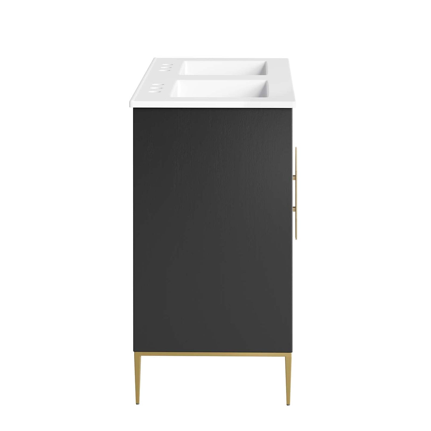 Modway Awaken Bathroom Vanity Cabinet, 48", White Black