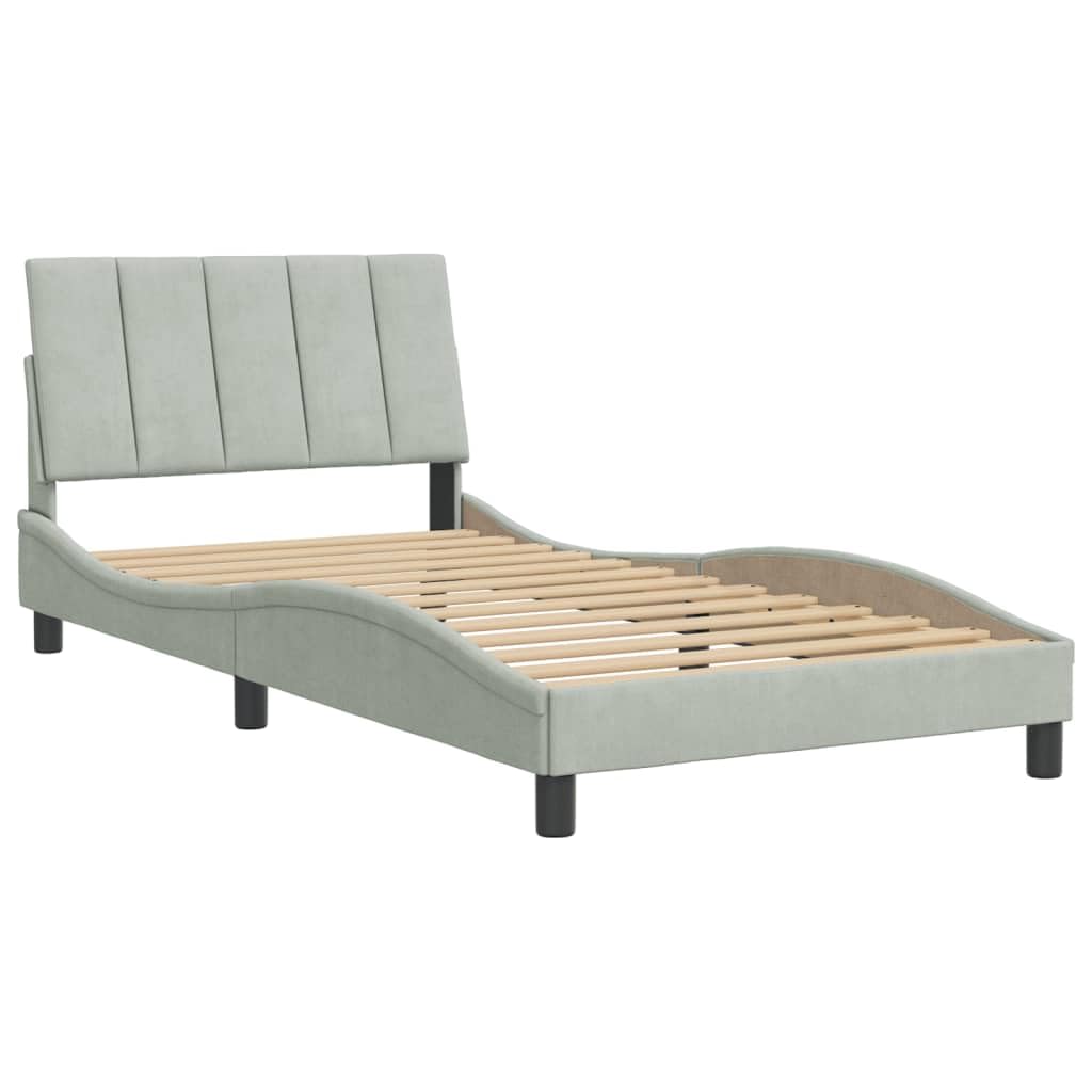 FUDUGEHMIOFWFJJ Adjustable Bed,Queen Size Bed,Bases de Camas Queen,Bed Frame Without Mattress Light Gray 39.4"x74.8" VelvetSuitable for Bedroom, Office, Balcony