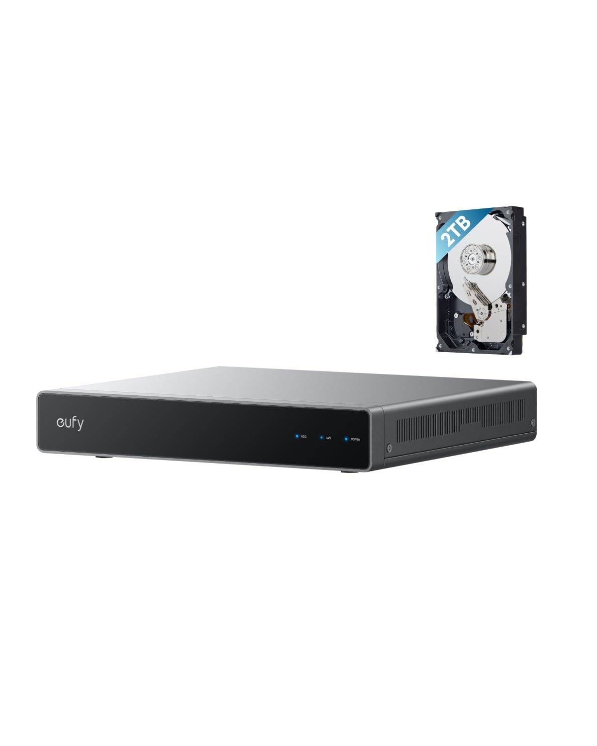 eufy Security Network Video Recorder S4 for Home Security Cameras, 8CH Up to 16CH, Local AI Agent, Smart Video Search, 2 TB HD, Up to 16 TB, 24/7 Recording, Only Works with eufy PoE Cams and Devices