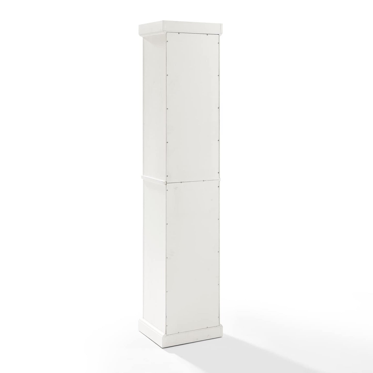 Maykoosh Country Cottage Wood Tall Linen Home Storage Cabinet with 2 Drawer in Distressed White, 2 Adjustable and Removable Shelves, 14" D x 16" W x 72" H