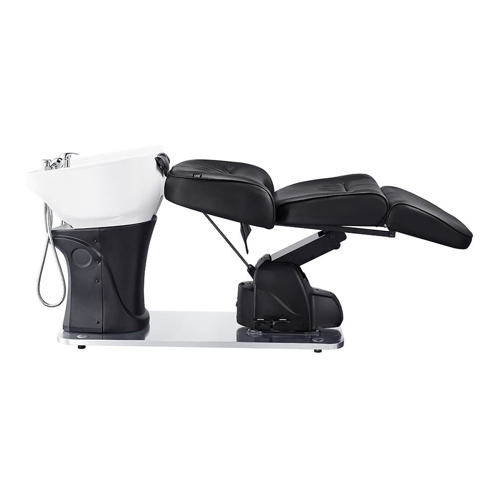 DIR Fully Reclined Shampoo Backwash Station, Full Electrical Adjusted Unit, MAXIMUS, Black