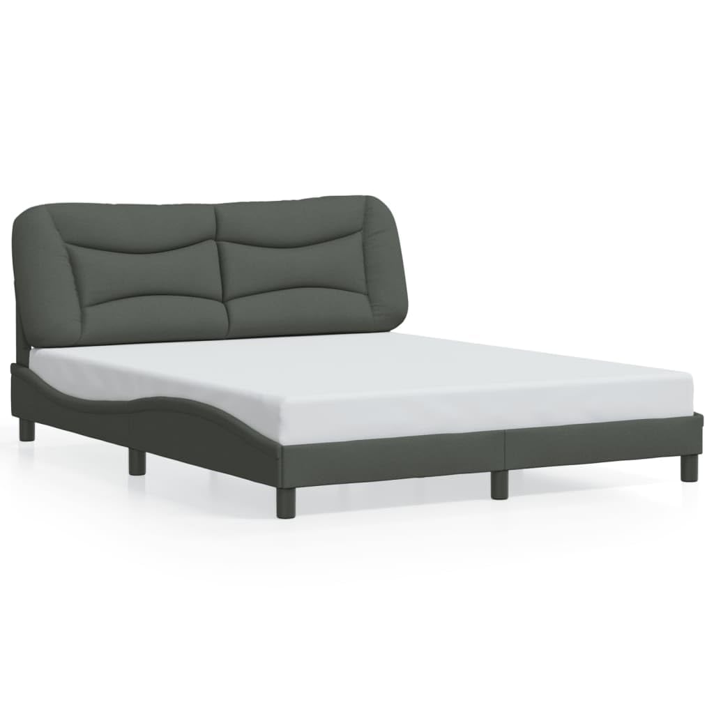 FUDUGEHMIOFWFJJ Split Queen Adjustable Bed,Bed Base,Bed Frame for Adjustable Base,Bed Frame with LED Without Mattress Dark Gray 59.8"x79.9" FabricSuitable for Bedroom, Office, Balcony