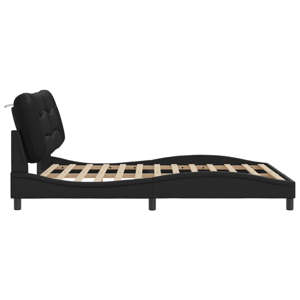FUDUGEHMIOFWFJJ Base cama Queen,Adjustable Mattress,Bed Base Queen,Bed Frame Without Mattress Black 59.8"x79.9" Faux LeatherSuitable for Bedroom, Office, Balcony