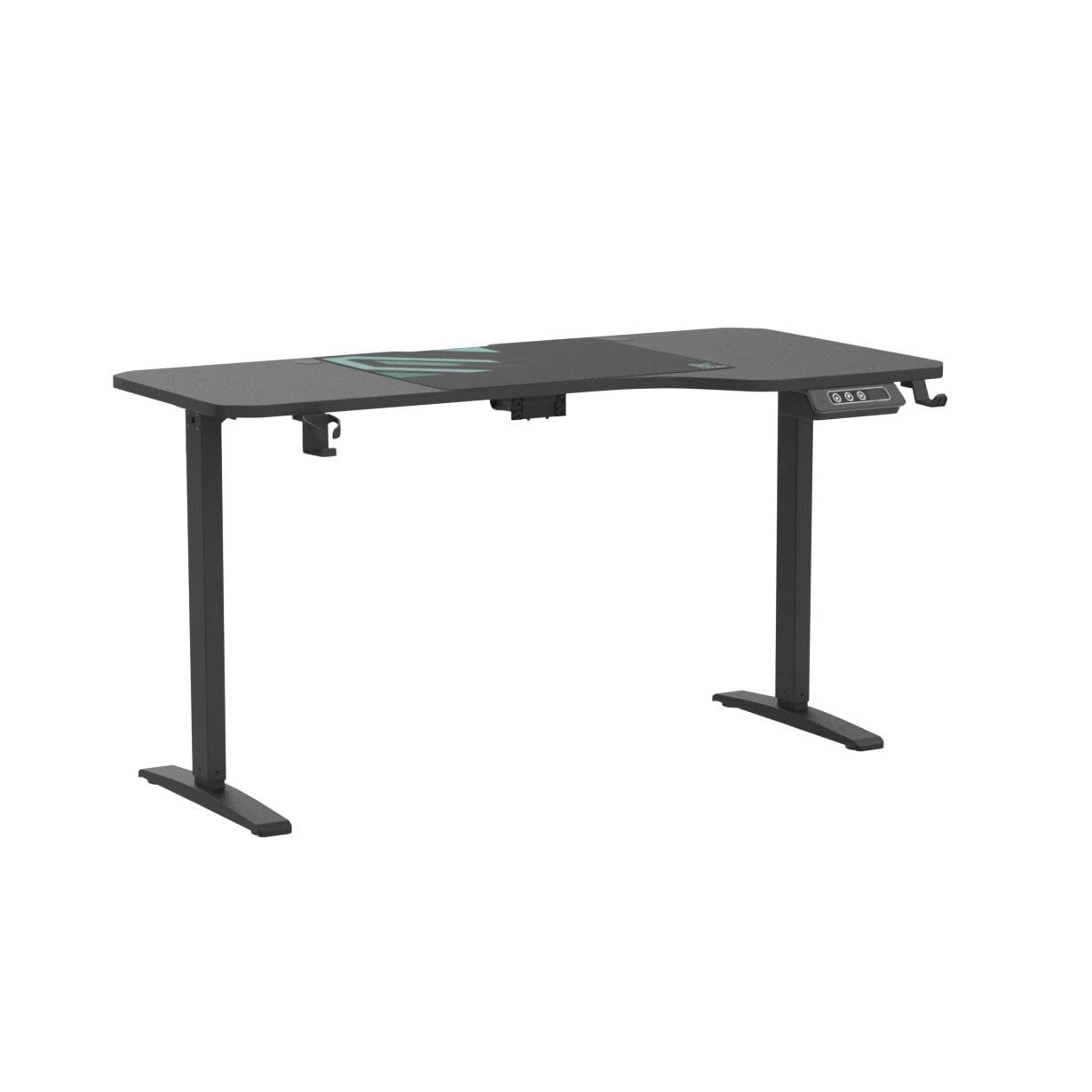 JWX Dual Motor L Shaped Standing Desk 63”, Electric Height Adjustable Gaming Desk with Memory Presets, Child Lock, Sit Stand Reminder, Carbon Fiber Desktop, Cable Management, Cup Holder