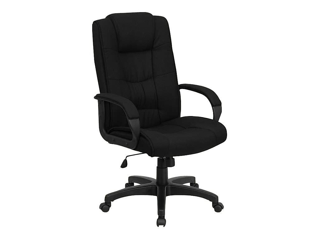 Flash Furniture Jessica High Back Black Fabric Executive Swivel Office Chair with Arms
