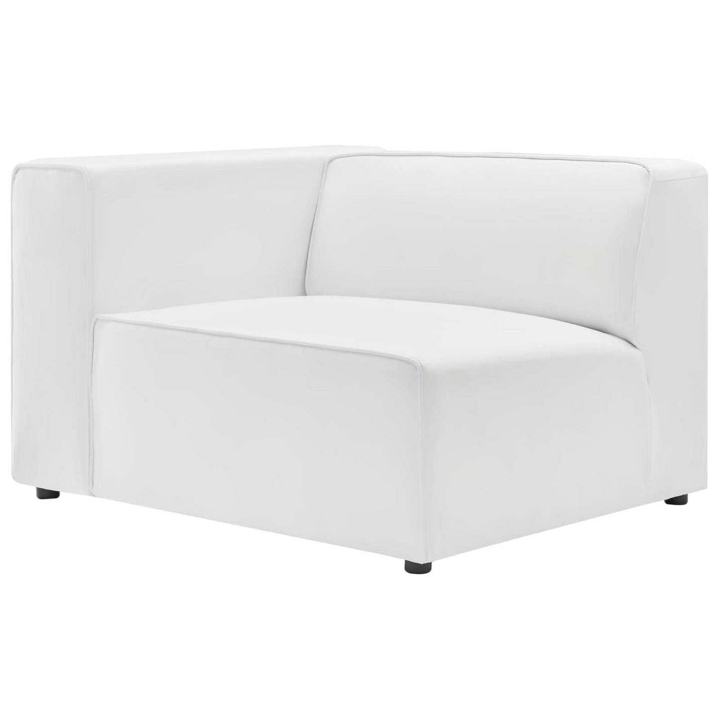 Modway Mingle Vegan Leather 2-Piece Sectional Loveseat in White