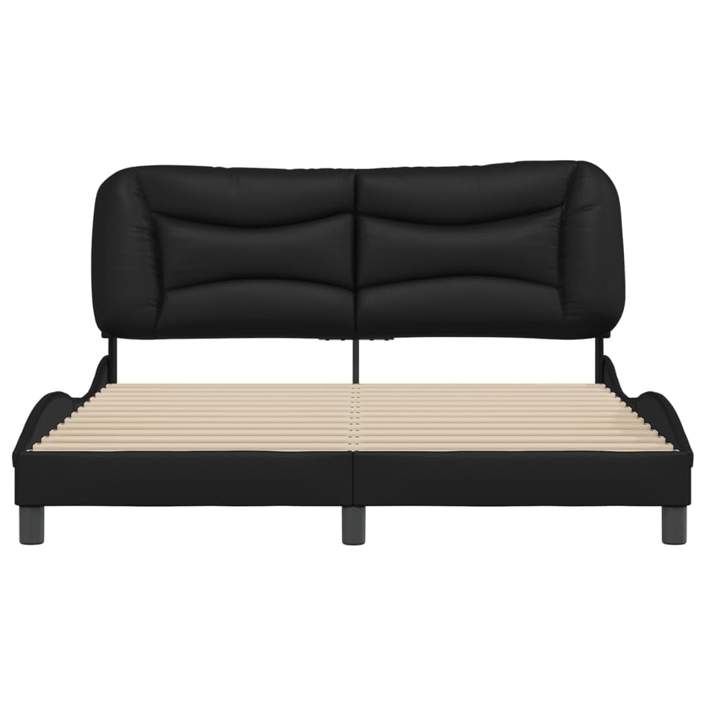 FUDUGEHMIOFWFJJ Base cama Queen,Adjustable Mattress,Bed Base Queen,Bed Frame Without Mattress Black 59.8"x79.9" Faux LeatherSuitable for Bedroom, Office, Balcony