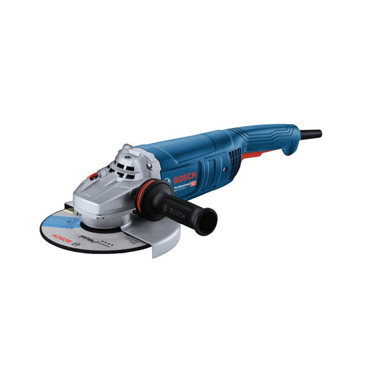 BOSCH GWS22-230J 9" Angle Grinder, 15-Amp Motor, 6,500 RPM for Heavy-Duty Grinding, Anti-Vibration Handle, Large Angle Grinder for Metalworking (Inc: Cutting Guard, Grinding Guard, and Handle)