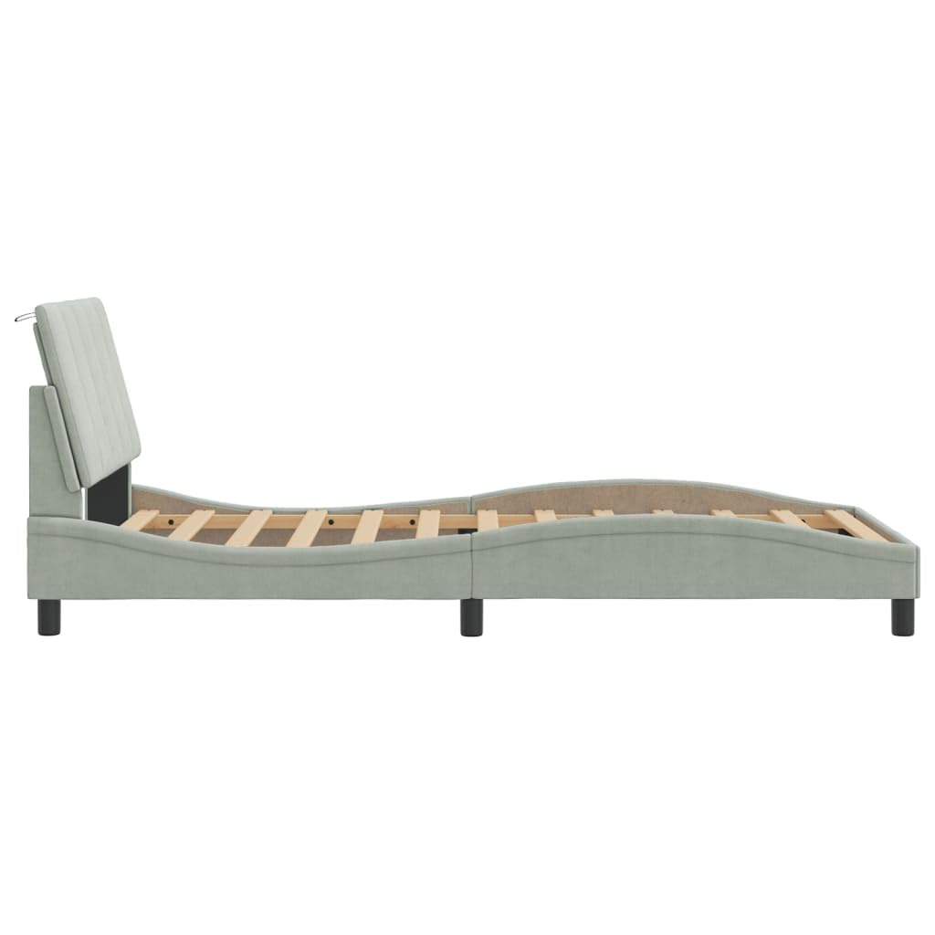 FUDUGEHMIOFWFJJ Adjustable Bed,Queen Size Bed,Bases de Camas Queen,Bed Frame Without Mattress Light Gray 39.4"x74.8" VelvetSuitable for Bedroom, Office, Balcony