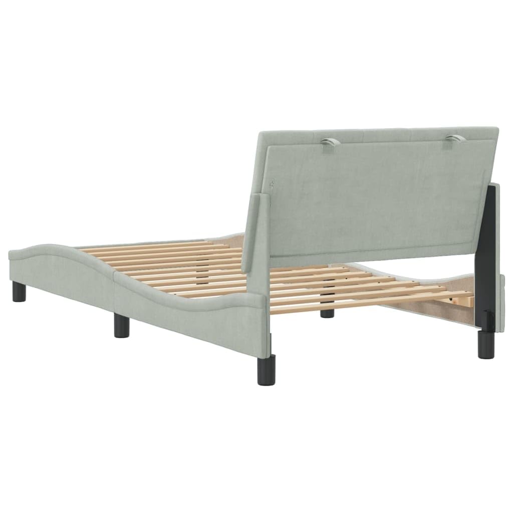 FUDUGEHMIOFWFJJ Adjustable Bed,Queen Size Bed,Bases de Camas Queen,Bed Frame Without Mattress Light Gray 39.4"x74.8" VelvetSuitable for Bedroom, Office, Balcony