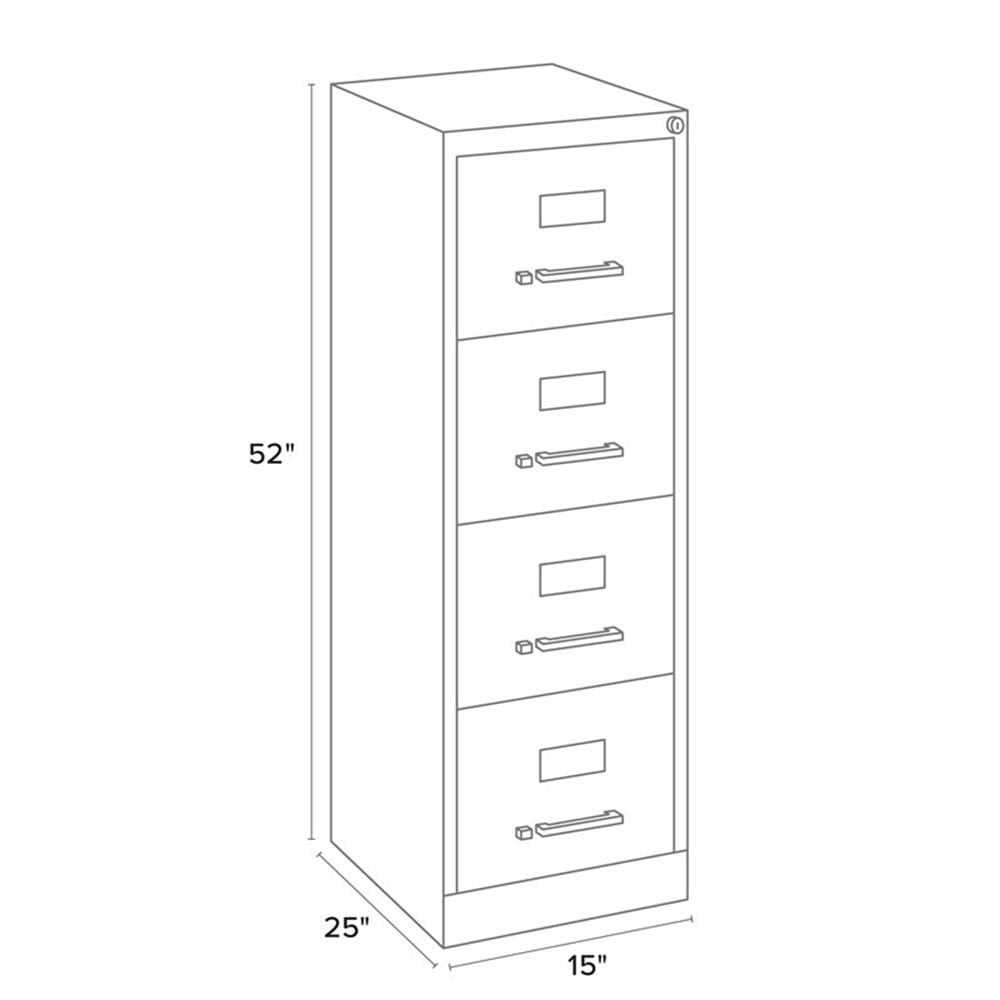 Pemberly Row 2 Drawers 20" Deep Mobile File Cabinet Lockable Pre-Assembled Stationary Letter Size for Home, Office
