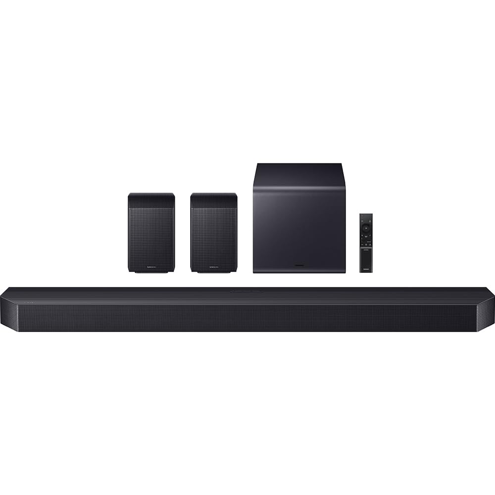 Samsung Q Series Soundbar HW-Q990F 11.1.4 ch Subwoofer + Rear Speaker (2025) Q-Symphony Bundle with CPS Exclusive 26 Month Protection Pack & Deco Gear Complete Home Theater Beginner′s Guidebook