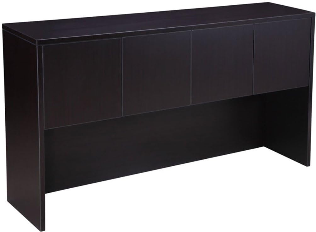 Boss Office Products Holland Executive U-Shape Desk with File Storage Pedestal and Hutch, 66", Mocha