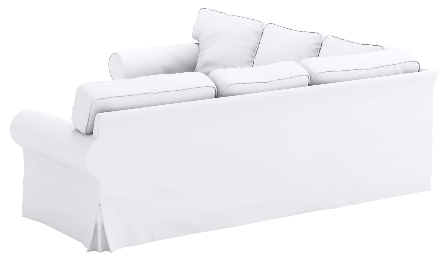 Custom Slipcover Replacement Cover Only! Cotton Ektorp 2 2 Sofa Replacement Cover is Custom Made for IKEA Ektorp Corner Or Sectional Sofa Slipcover (Pure White)