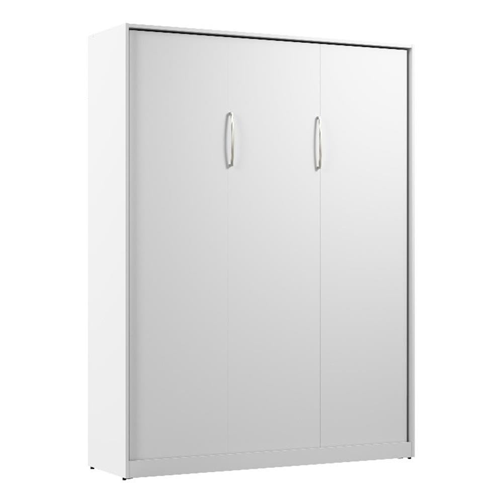 Pemberly Row Modern Queen Murphy Bed, Engineered Wood, White Finish, 85.63H x 64.41W x 91.16D, Dual Piston System, Fold Down Wall Bed, Space Saving Design, Bedroom Furniture