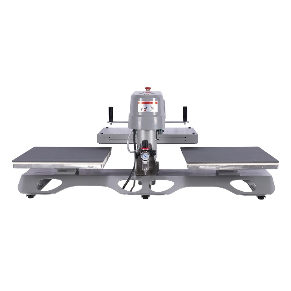 FAVSH 16x20 Pneumatic Dual Platen Swing Head Heat Press Machine - Auto Air Pressure, LCD Display, Teflon Coated Upper Plate, Magnetic Position Sensor