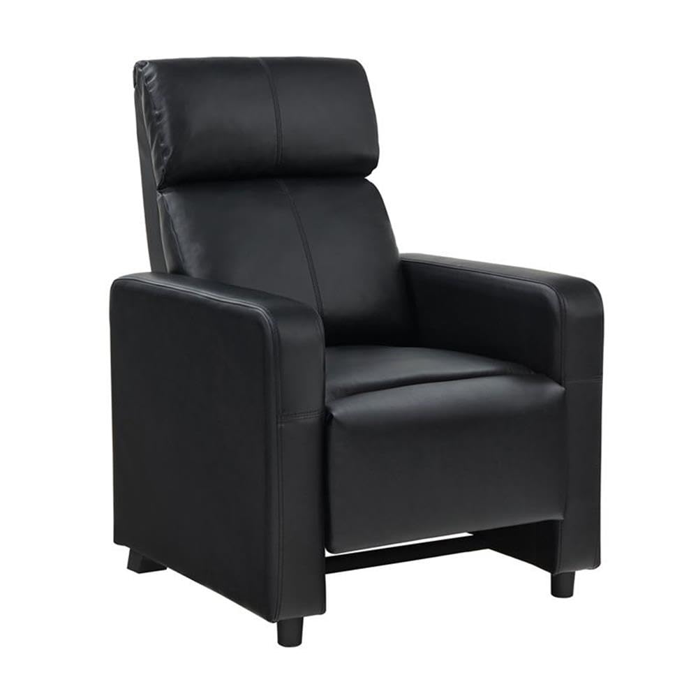 Coaster Home Furnishings - Toohey - Wood and Metal - 5-Piece Upholstered Tufted Theater Recliner with Pocket Coil Seating and Slim Track Arms - Living Room - Black - 600181-S4B