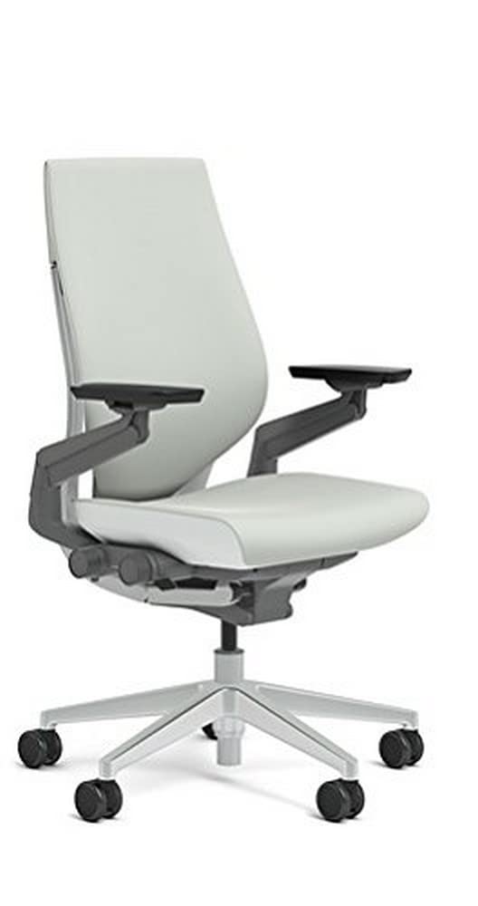 Steelcase Gesture Office Chair - Ergonomic Work Chair with Wheels for Carpet - Comfortable - Intuitive-to-Adjust for Desk - 360-Degree Arms - Nickel Gray Fabric