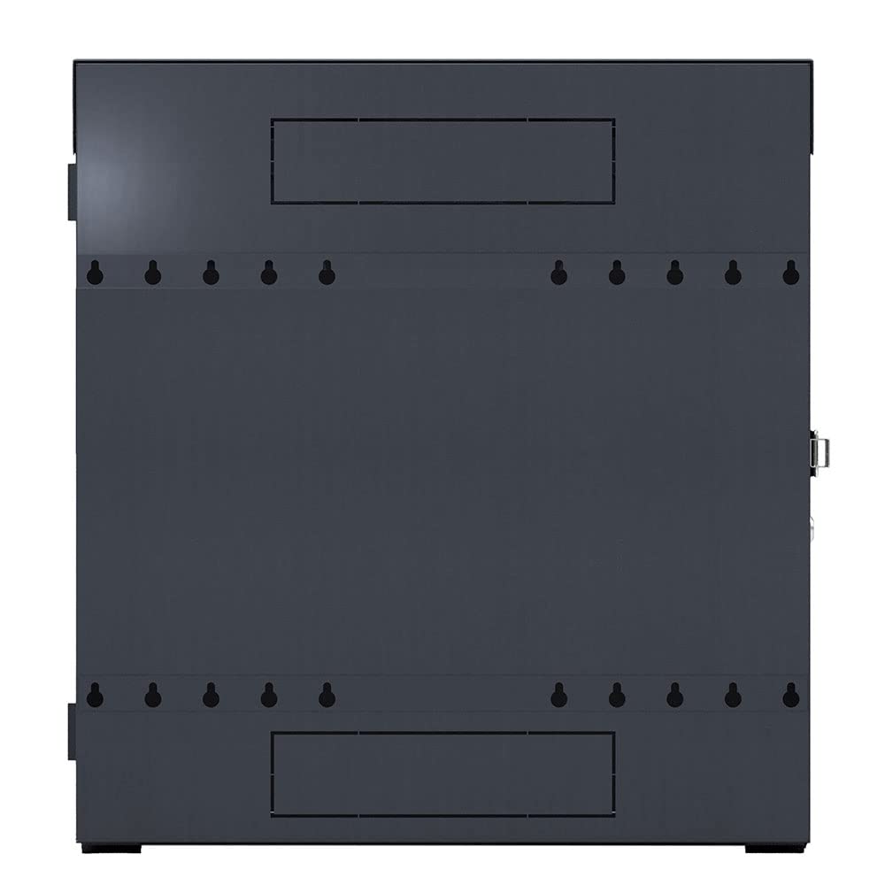 NavePoint 6U Vertical Server Rack Enclosure, Low Profile, 19.6" Deep, Max Weight Capacity 132lbs - 6U Network Cabinet Vertical Wall Mount, Perforated, Black