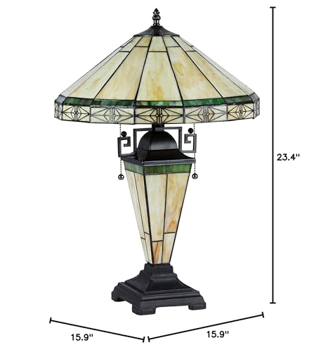 Chloe Lighting Tiffany-Style Table Lamp, 16in Shade, Bronze, Model CH31315MI16-DT3, Size 23.4 x 15.9 x 15.9