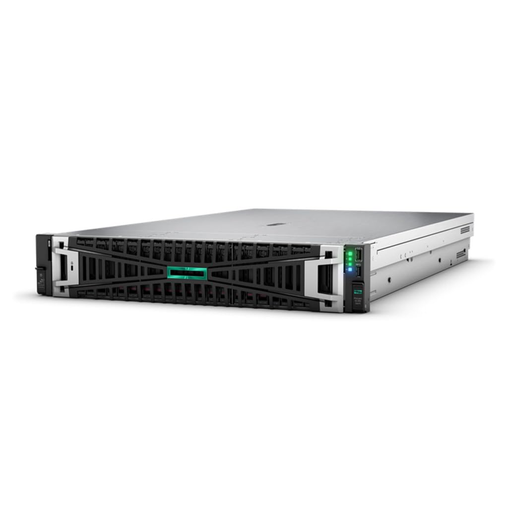 HPE ProLiant DL380 Gen11 2U Rack Server Bundle with Dual Xeon 4410y 12-Core 2GHz, 256GB DDR5 Memory, 7.68TB Enterprise SATA SSD Storage, RAID, Dual Power, iLO and Rail Kit