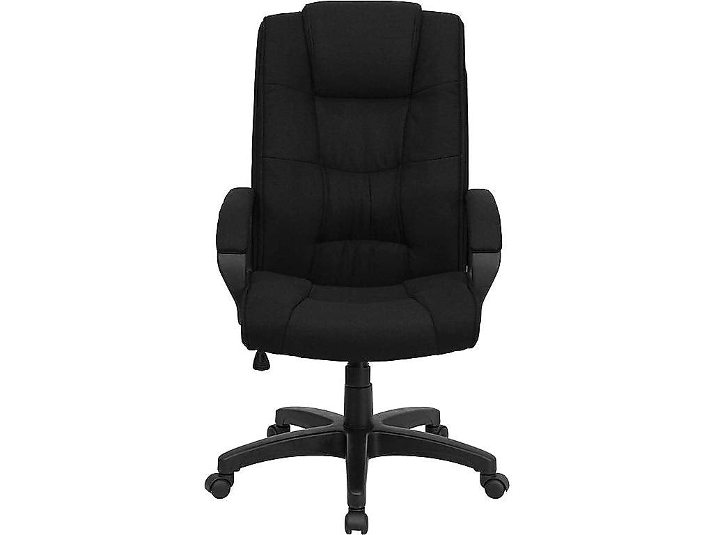 Flash Furniture Jessica High Back Black Fabric Executive Swivel Office Chair with Arms