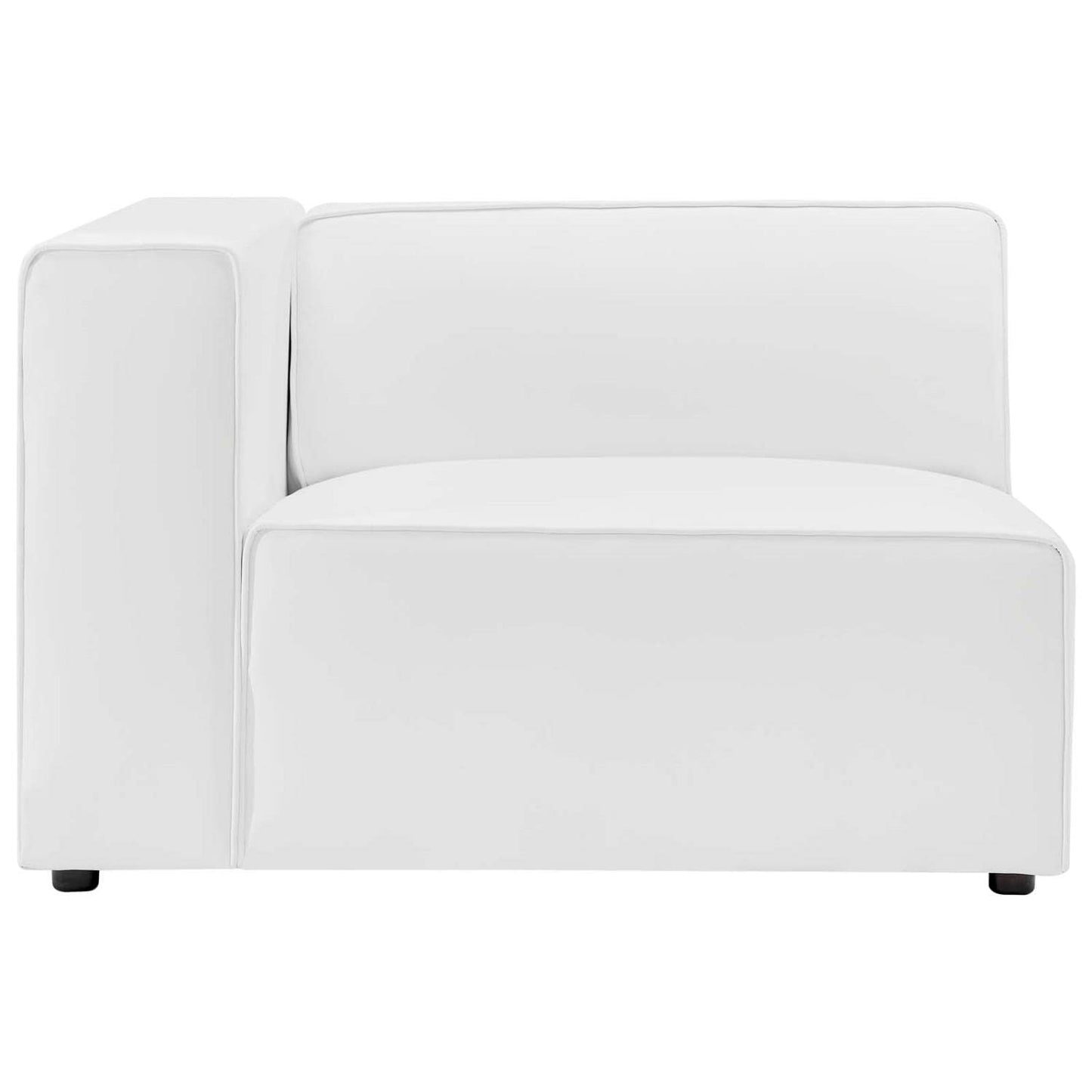 Modway Mingle Vegan Leather 2-Piece Sectional Loveseat in White