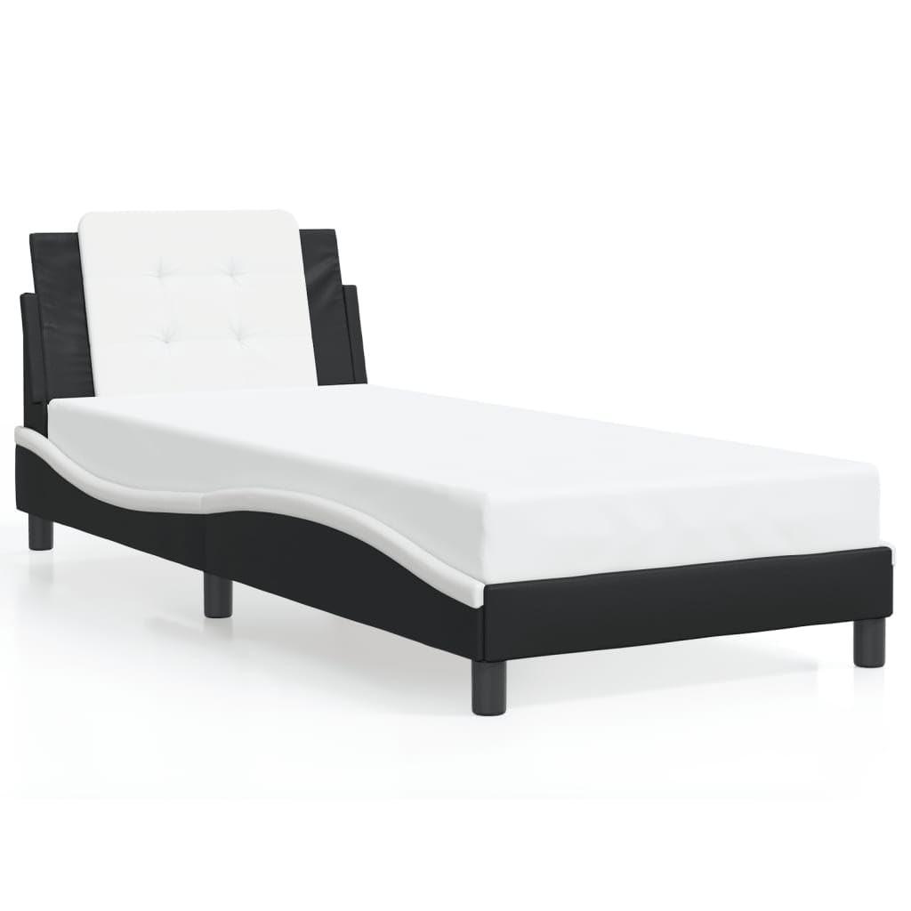 FUDUGEHMIOFWFJJ Adjustable Bed,Queen Size Bed,Bases de Camas Queen,Bed Frame with LED Without Mattress Black and White 39.4"x74.8"Suitable for Bedroom, Office, Balcony