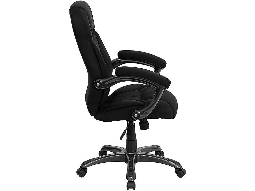 Flash Furniture Jessie High Back Black Microfiber Contemporary Executive Swivel Ergonomic Office Chair with Arms