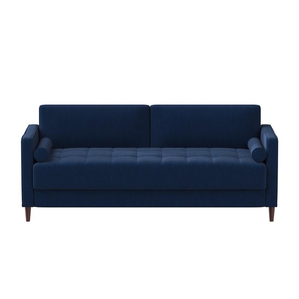 Studio Living® Lexington 75.6" Sofa, Mid-Century Modern, Pocket Coil Comfort, Easy Assembly, Woven Fabric, Navy Blue