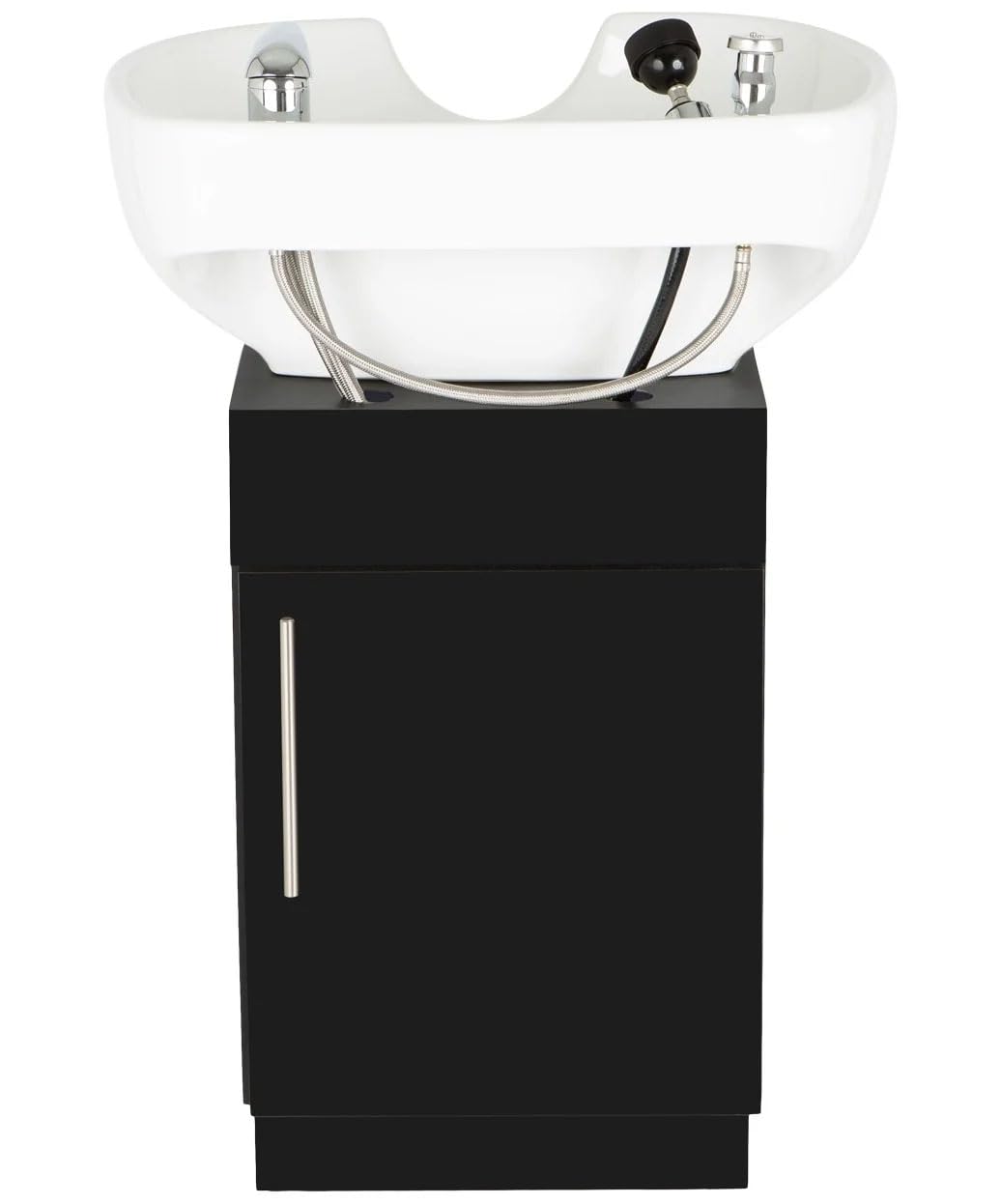 Buy-Rite Bali Head Spa Pedestal Shampoo Unit for Salons & Barbershops, Large White Porcelain Bowl, Padded Headrest, Vacuum Breaker, Back or Side Wash, 21"D x 25"W x 34"H, BR-BALIHEADSPAPEDESTAL
