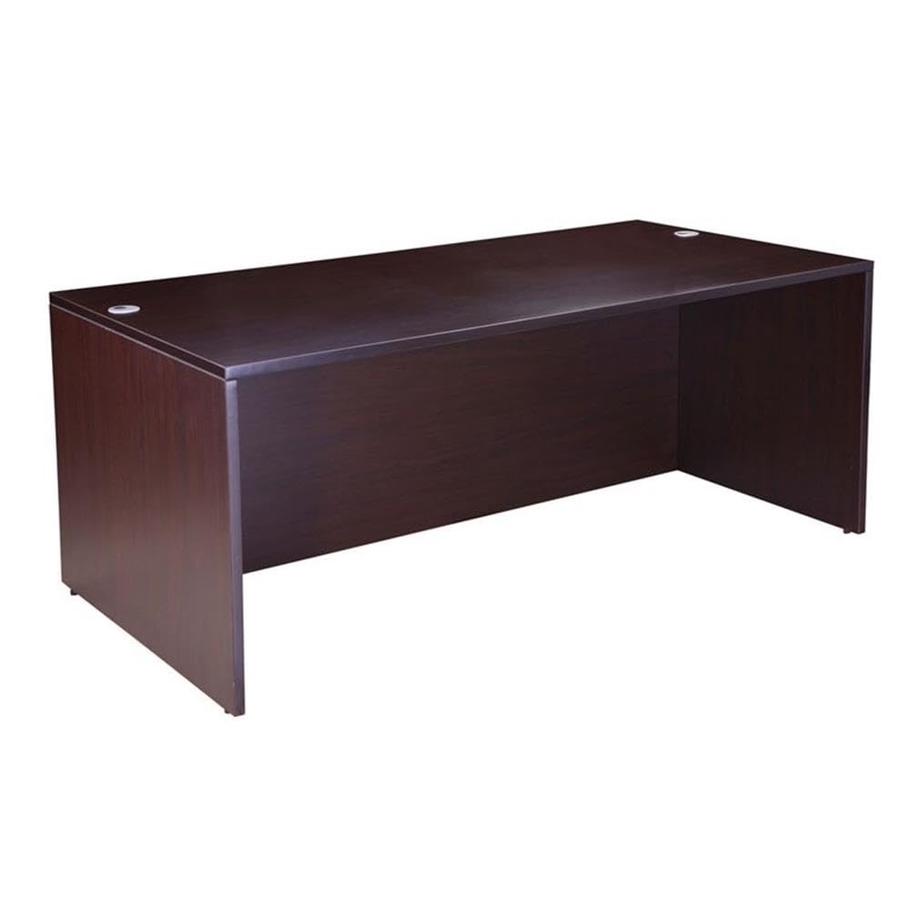 Boss Office Products Holland 71" Executive U-Shape Desk with Lateral File Storage, Mocha