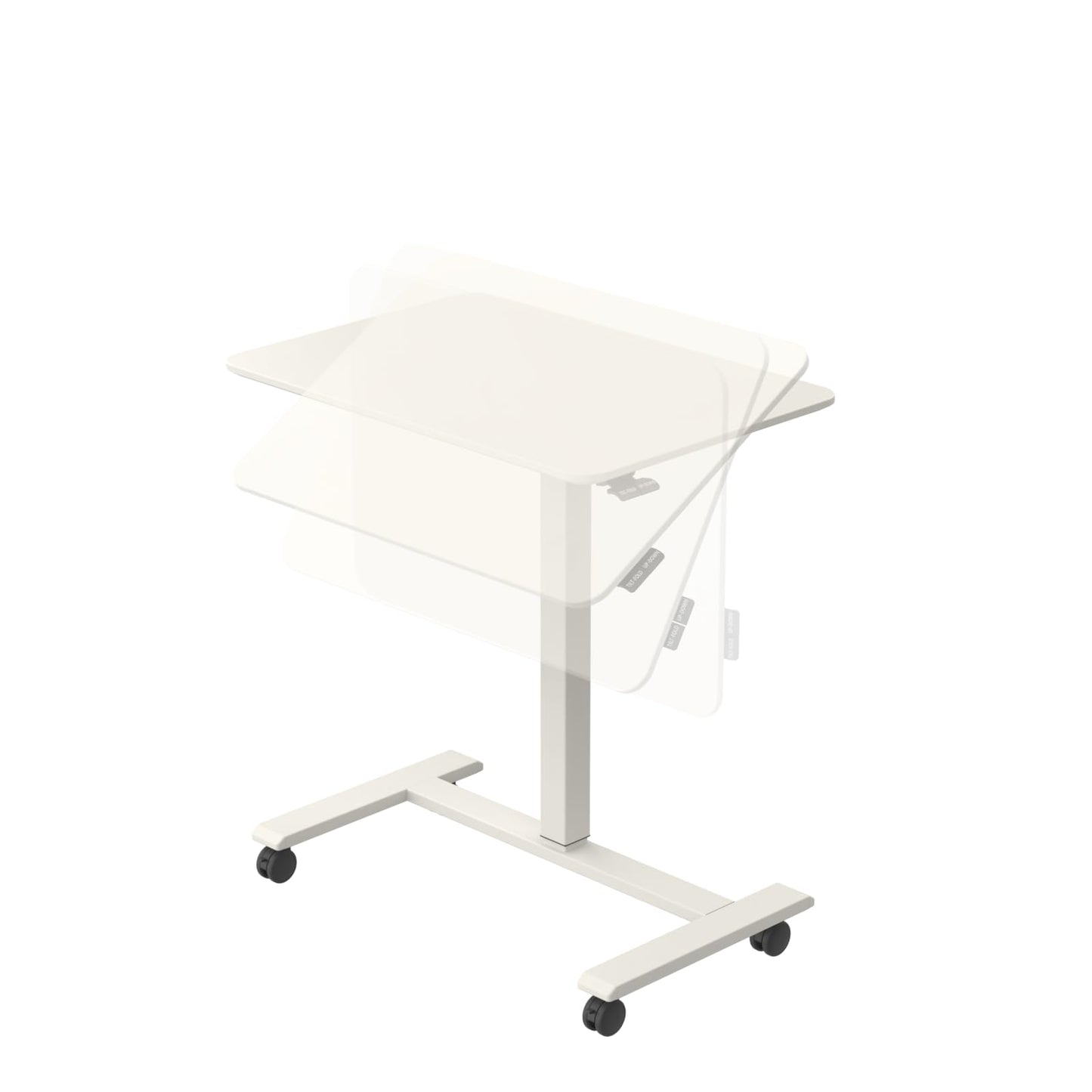 TopJob ANYDESK FOLD Mobile Standing Desk, Portable with Lockable Wheels, Foldable Stand Desk, Rolling Computer Workstations, Used for Home, Couch Side Table, Bedside Table in Bed Room Kitchen