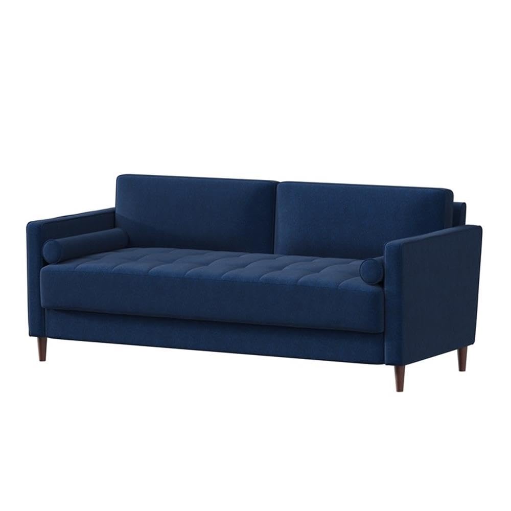 Studio Living® Lexington 75.6" Sofa, Mid-Century Modern, Pocket Coil Comfort, Easy Assembly, Woven Fabric, Navy Blue