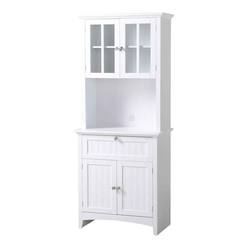 OS Home and Office Furniture 29" Farmhouse Wood Buffet and Hutch in White