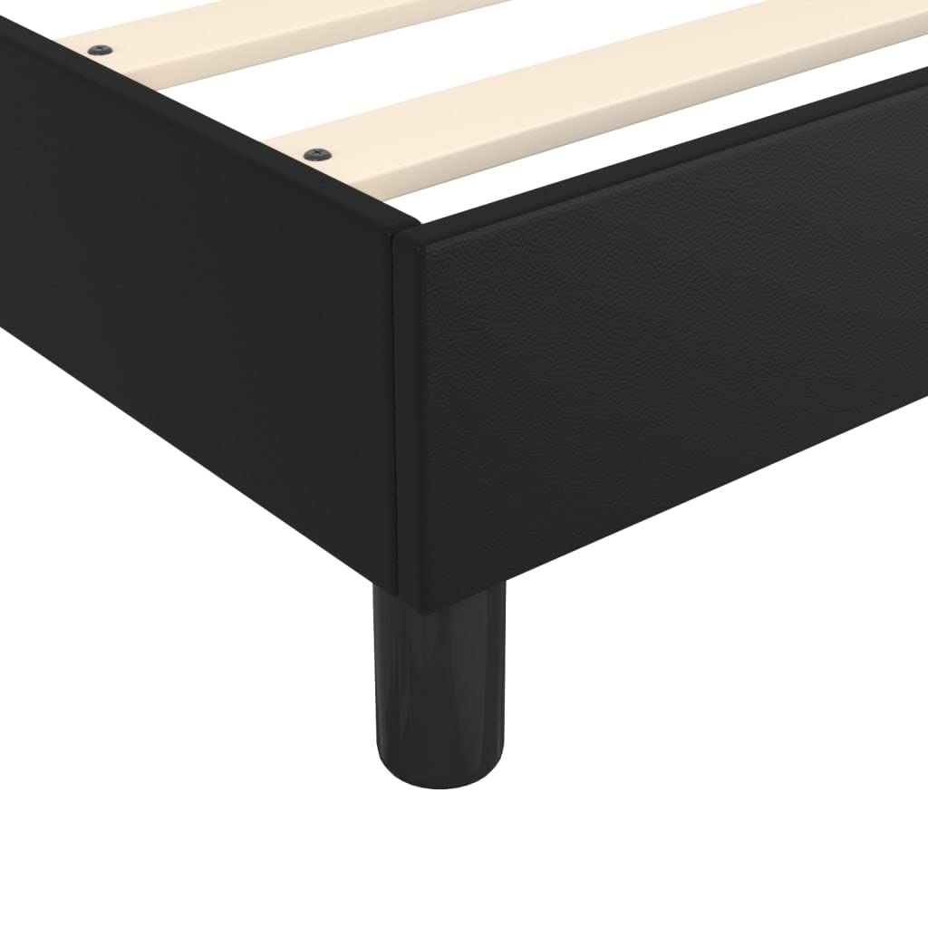 FUDUGEHMIOFWFJJ Split Queen Adjustable Bed,Bed Base,Bed Frame for Adjustable Base,Box Spring Bed with Mattress Black 39.4"x79.9" Twin XL Faux LeatherSuitable for Bedroom, Office, Balcony