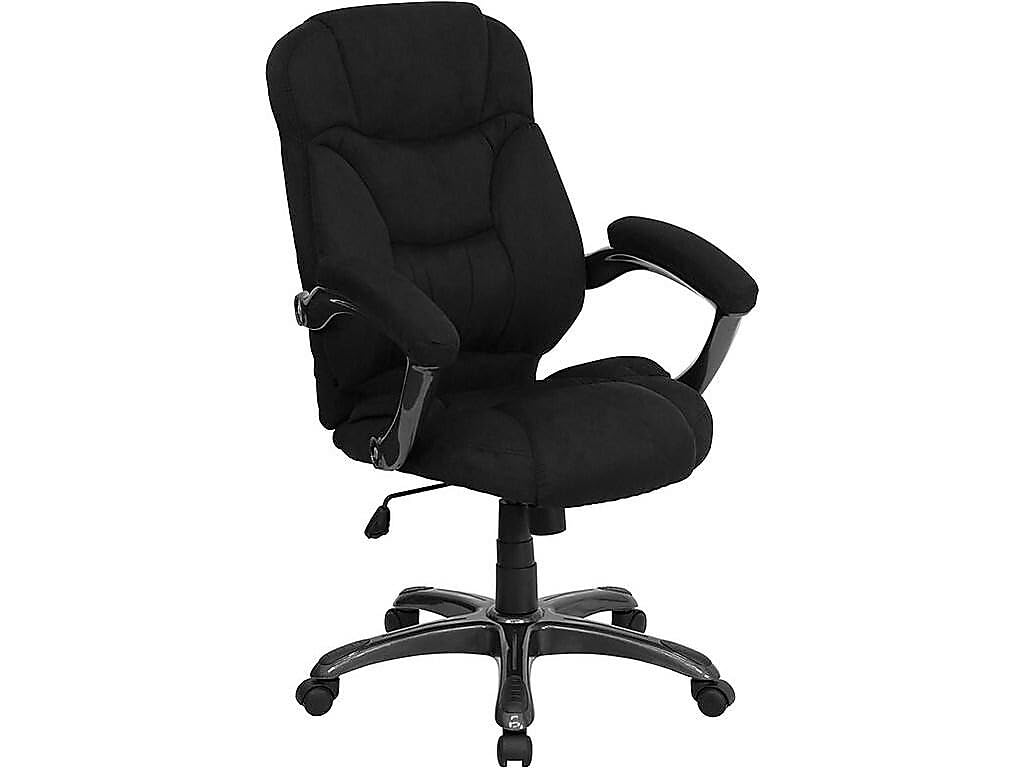 Flash Furniture Jessie High Back Black Microfiber Contemporary Executive Swivel Ergonomic Office Chair with Arms