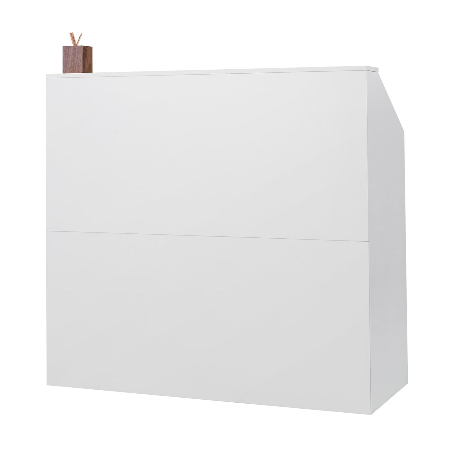 Reception Desk, 46 Inch Rectangular Front Counter Table, Office Reception Desk, Retail Counter and Front Reception Counter, for Checkout, Lobby, Beauty Salon and Office, White Sturdy & Reliable Cons