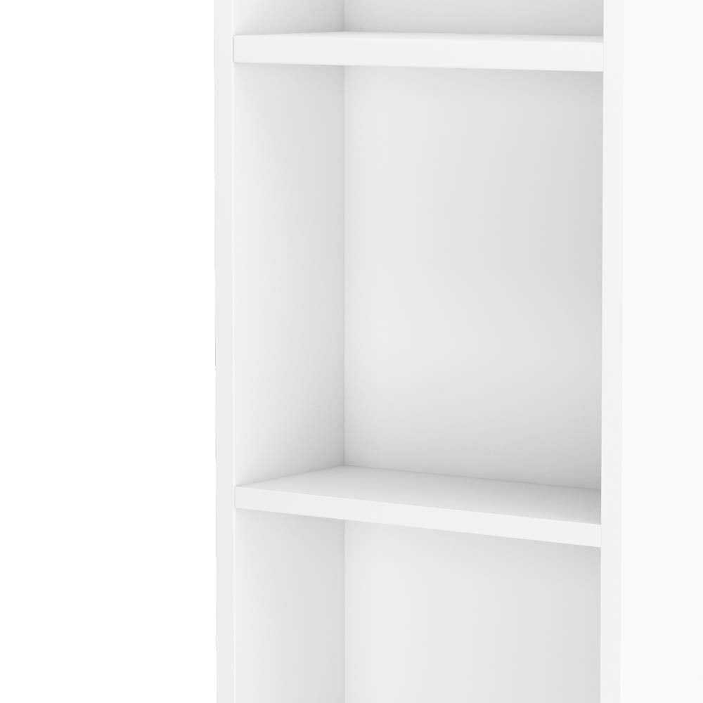 WZONICE98 Barber Cabinet with 5 Compartments, 1 Drawer and 1 Door, White Salon Station for Hair Stylists, Professional MDF Storage Cabinet for Beauty Salon, Spa, Home