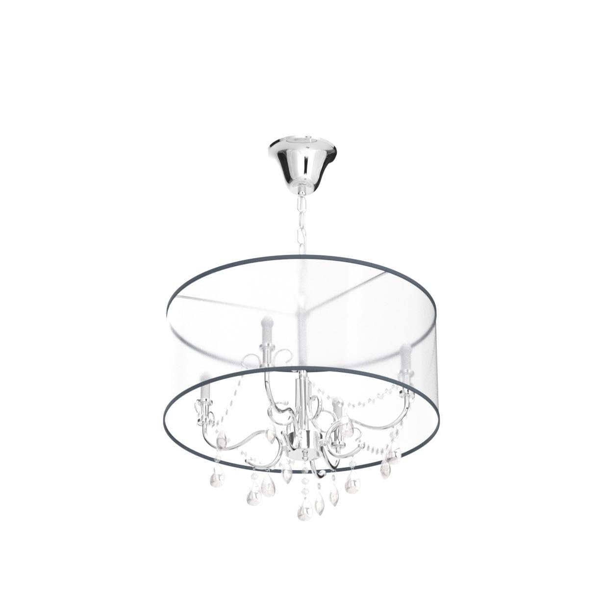 Bestier Crystal Pendant Drum Chandelier 4 Light LED Ceiling Light 19 in Dia x 18 in H Pendant Light 02 Model d4eaac92