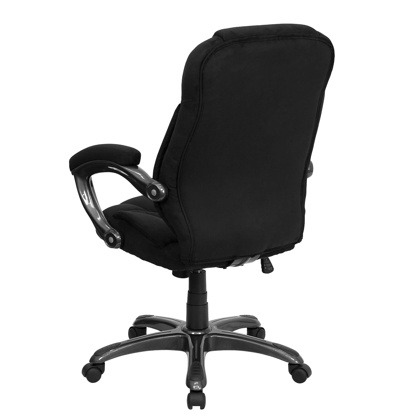 Flash Furniture Jessie High Back Black Microfiber Contemporary Executive Swivel Ergonomic Office Chair with Arms