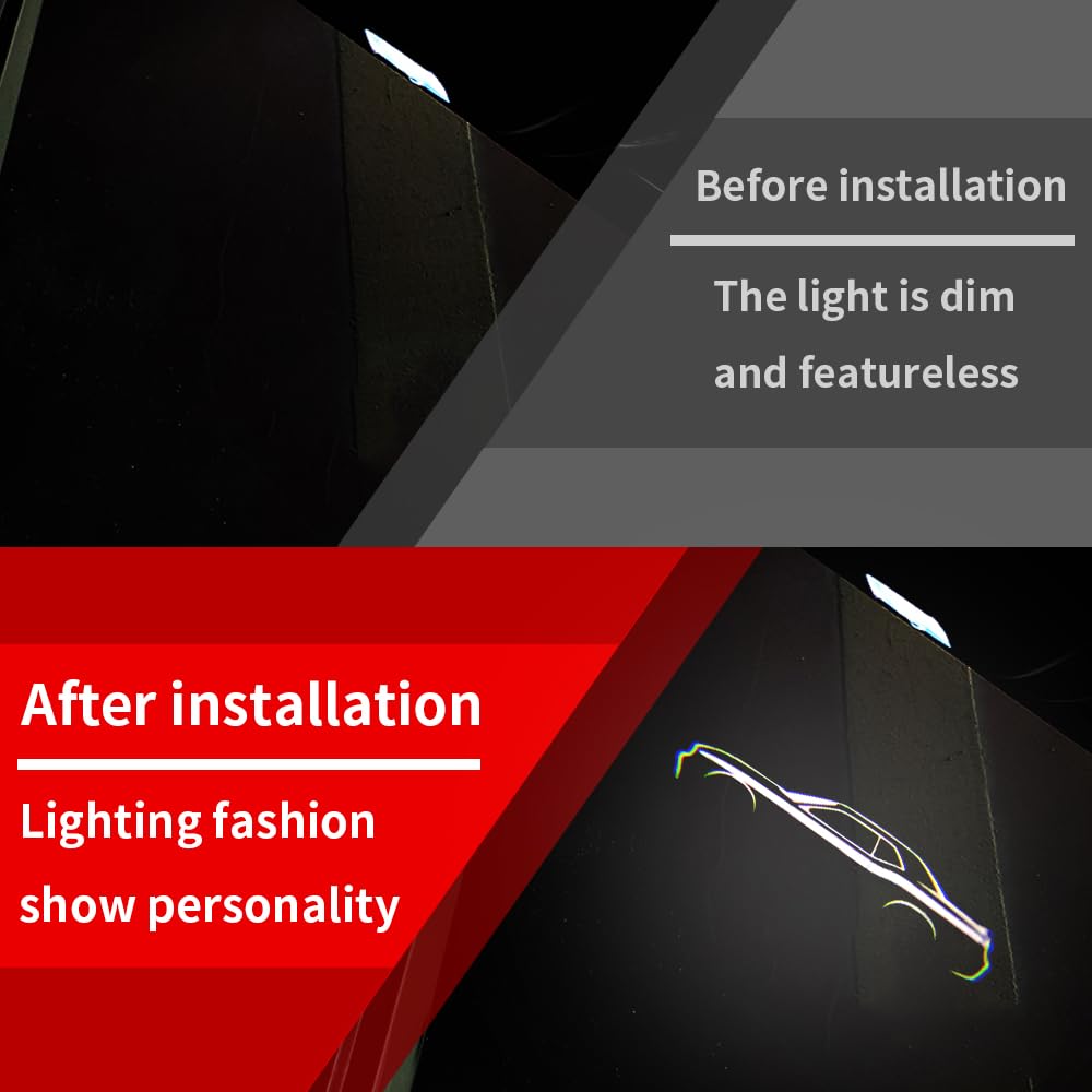BuJinZeTui 2PCS Door Lights Logo for Challenger 2015-Present, LED Ghost Shadow Projection Light, Color 03, Plastic