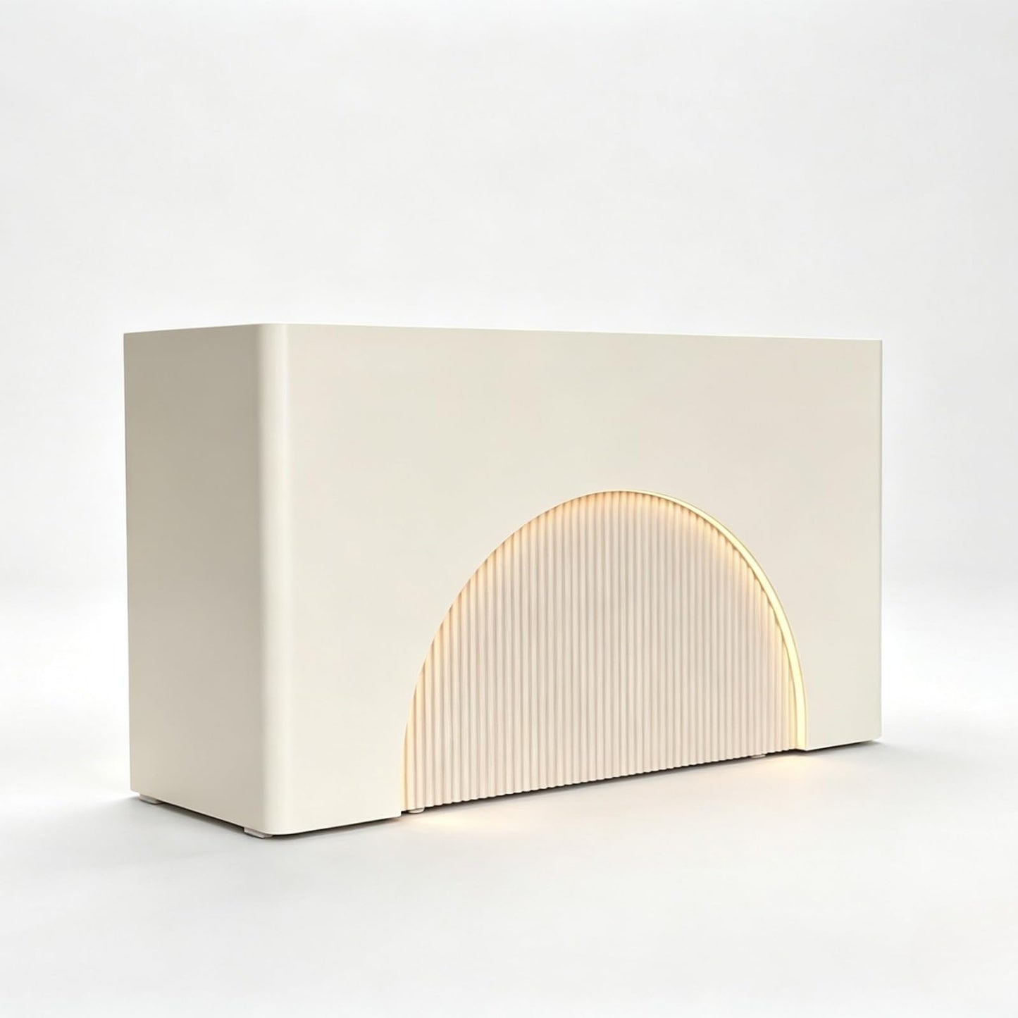 M2 Retail Reception Desk, No Assembly Required with Drawer & Storage Cabinet, Cable Management & LED Light, Modern Design for Office, Salon, SPA, Lobby (Beige+Wood, 1800 * 600 * 1000/71 * 24 * 39")