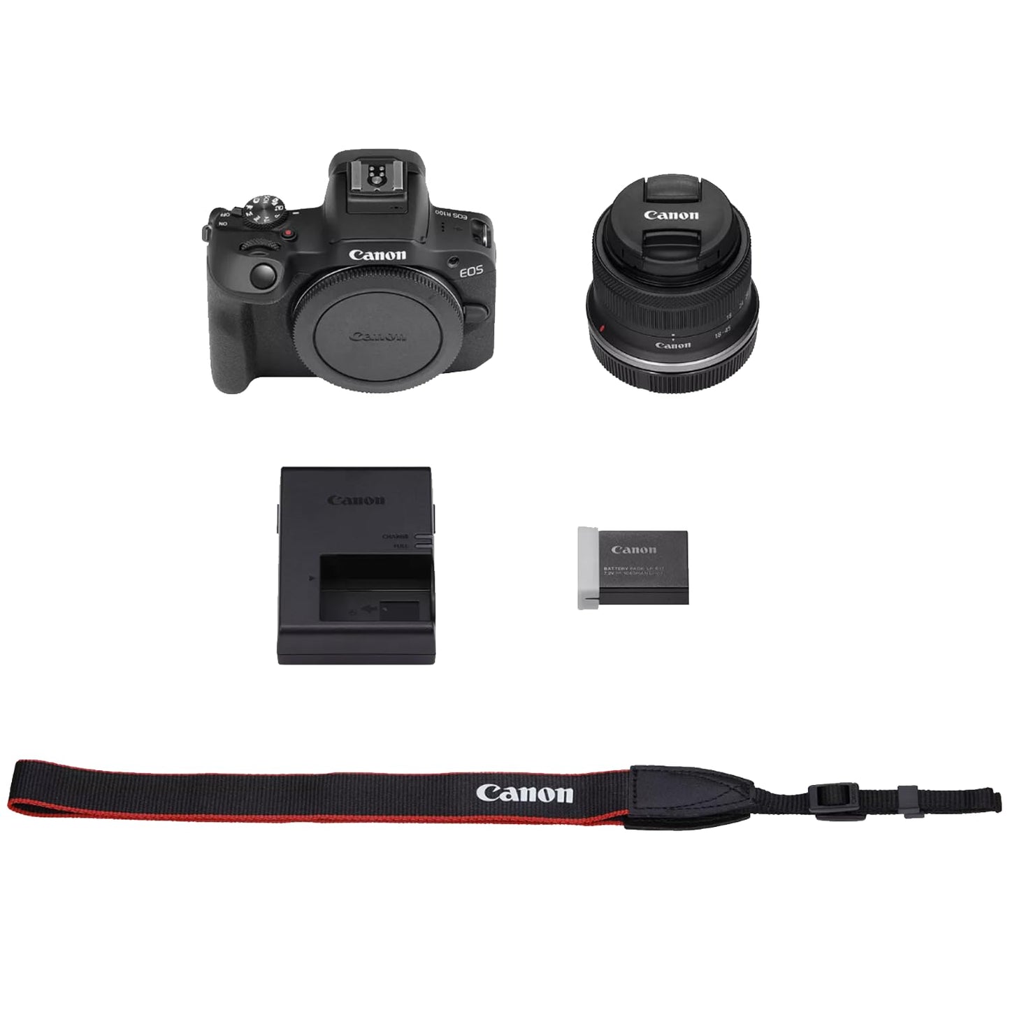 Canon EOS R100 Mirrorless Camera with RF-S 18-45mm is STM Lens | USA Warranty, Authorized Dealer | Bundle with 64GB Lexar Memory Card, Camera Bag & Photo Editing Software