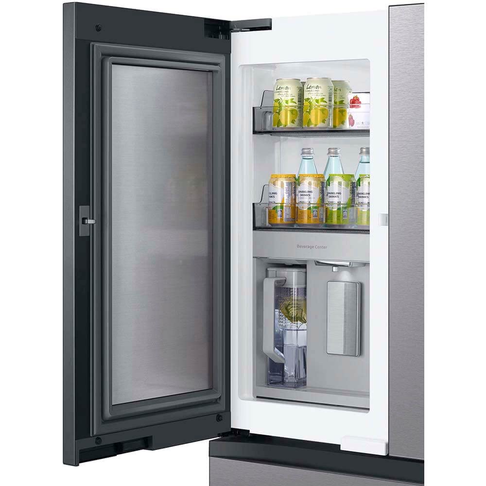 Samsung 29 Cu. Ft. Bespoke 4-Door French Door Refrigerator with Beverage Center, Stainless Steel, RF29BB8600QLAA
