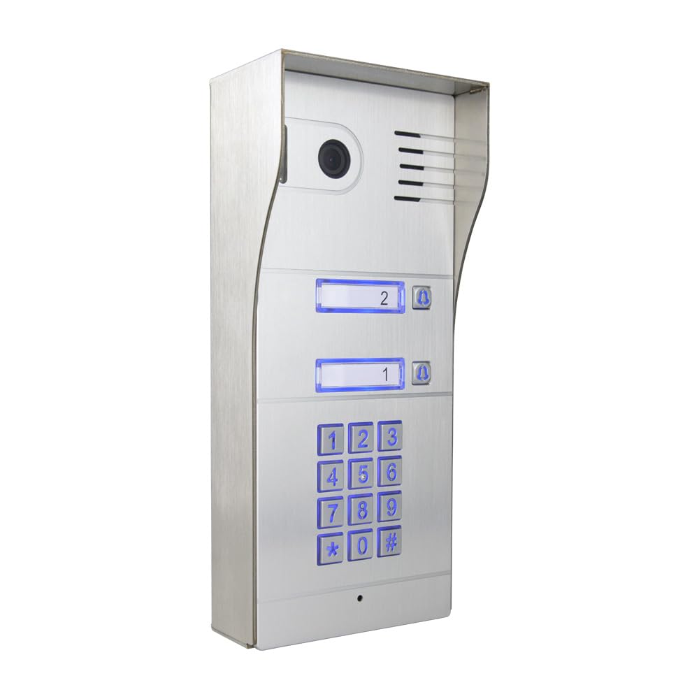 GBF Smart Full IP Video Door Station/Smart Video Intercom System for 2 Unit Apartment (GBF-PL963PM2U-POE)- 1080P Camera, Built in POE, Control Two Locks remotely