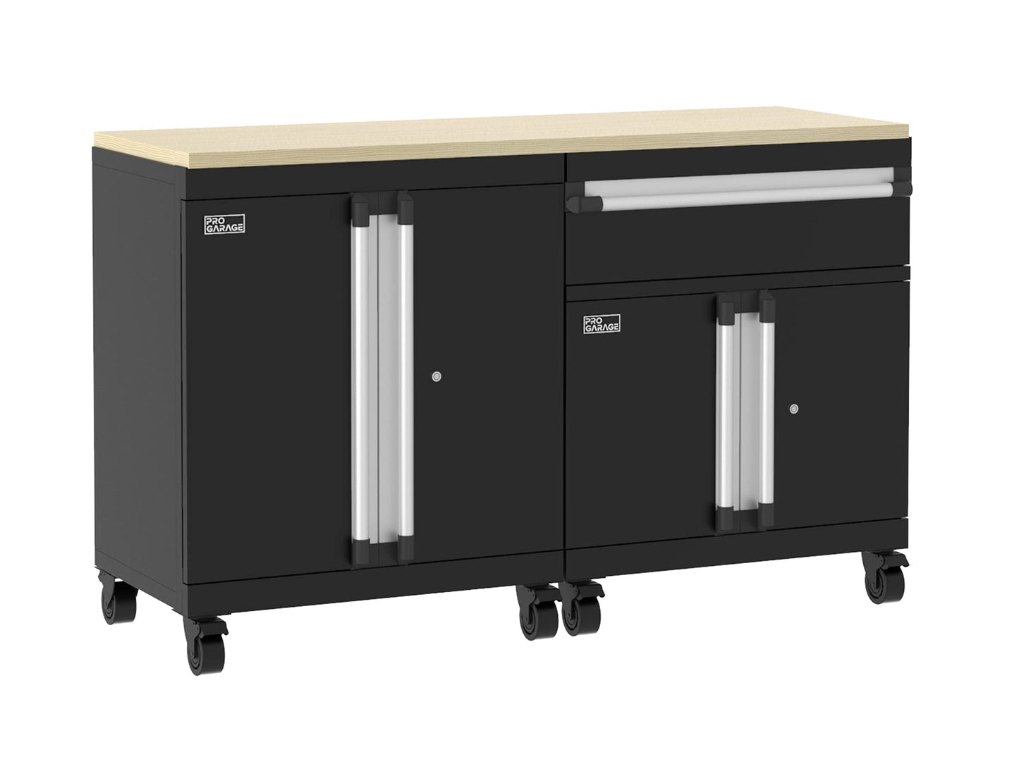 ClosetMaid ProGarage Base Cabinet with Wheels, Drawer, Two Doors, Lock and Shelf, for Garage Storage, Heavy Duty Steel, Black