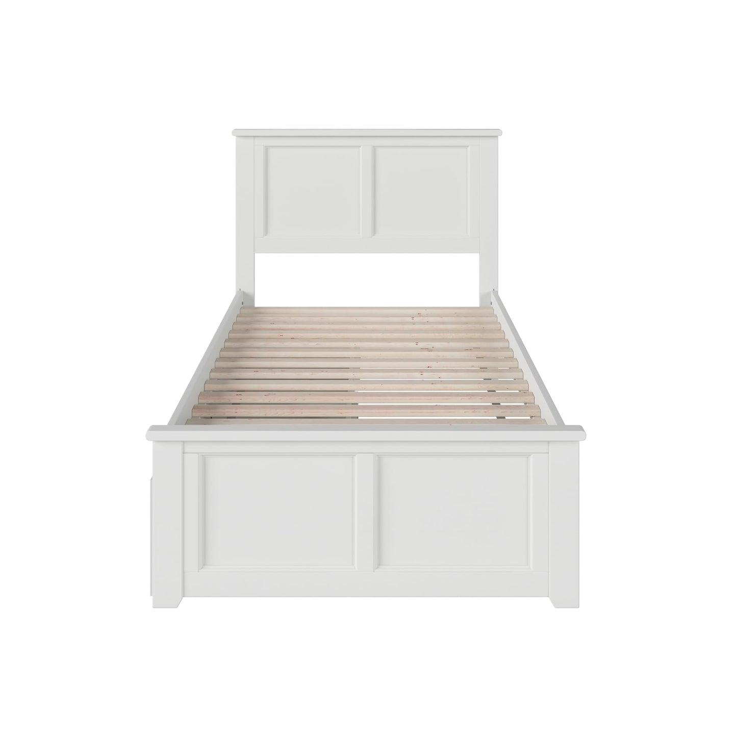AFI, Madison Twin XL Platform Bed with Matching Footboard & Storage Drawers, White