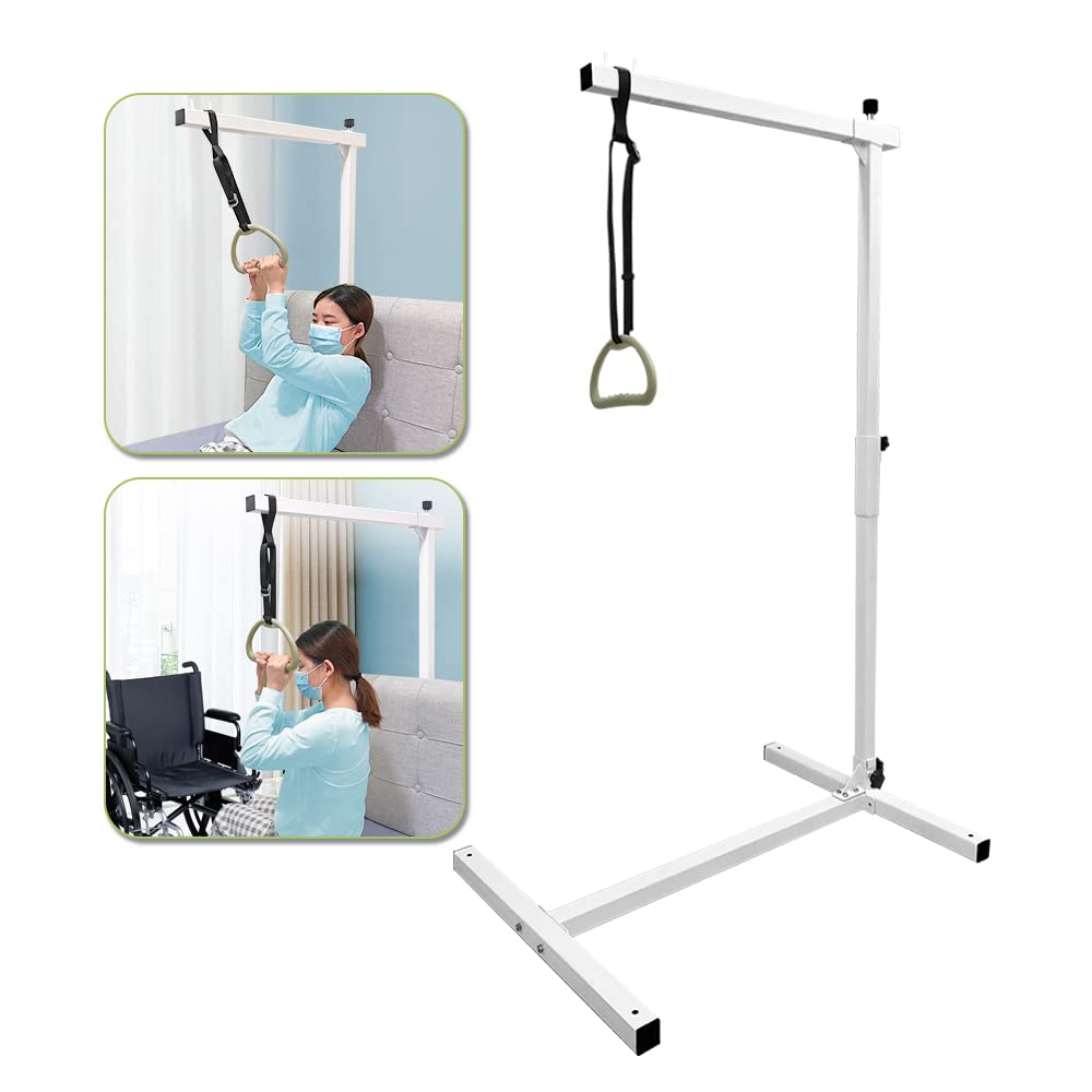 Mybow Trapeze Bar for Bed Mobility Aids, Bedside Pull Up Bar, Bed Lift for Elderly Seniors Transfer Rail, Medical Trapeze for Hospital Bed Standing Helper, Handicap Bariatric Bed Handle