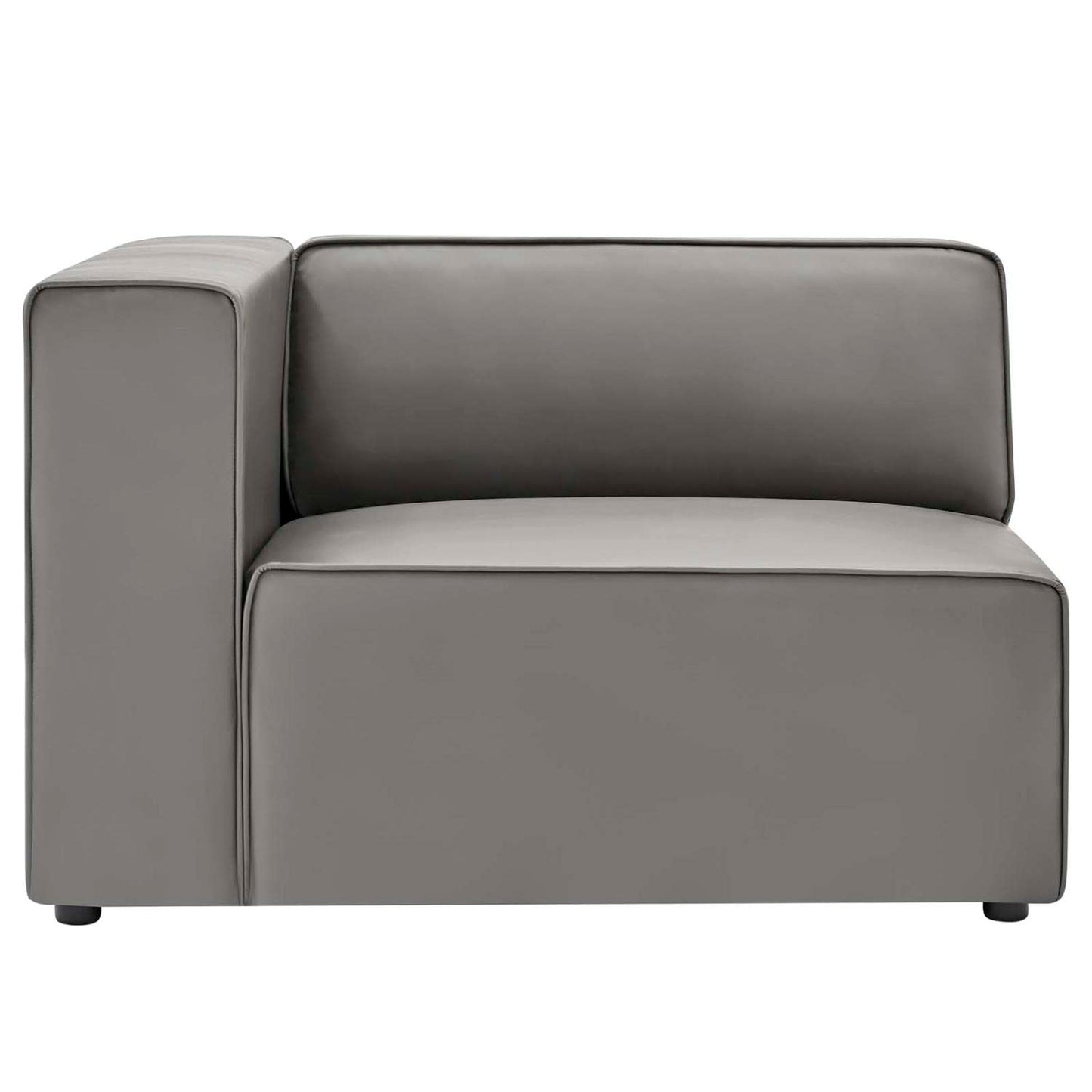 Modway Mingle Vegan Leather 2-Piece Sectional Loveseat in Gray